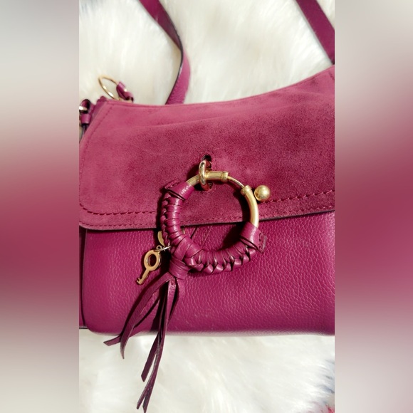 See By Chloé Burgundy Crossbody/shoulder Suede Leather bag  14” x 8” - Picture 7 of 16